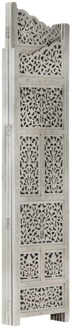 4-Panel Solid Mango Wood Room Divider 3