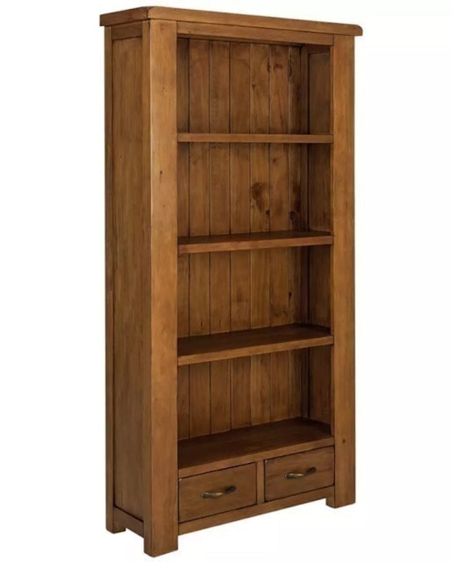 Arizona 3 Shelf 2 Drawer Solid Pine Bookcase 1