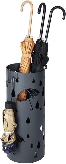 Umbrella Holder with Water Tray and Hooks 2
