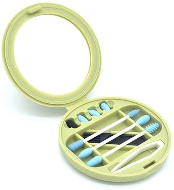 Reusable Cotton Swabs Portable Kit With Mirror 1