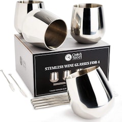 Stainless Steel Wine Glass Set