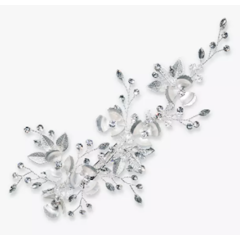 Flora Sliver Plated Austrian Crystals Bridal Hair Slide
