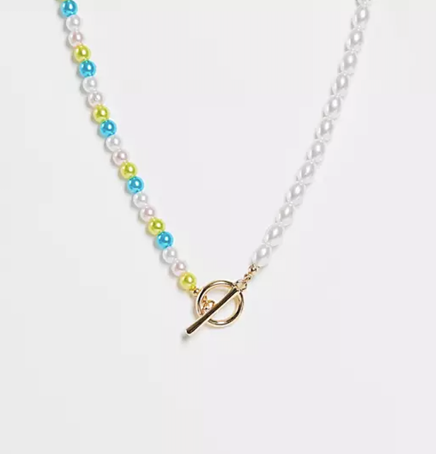 T-bar Split Beaded Necklace 1