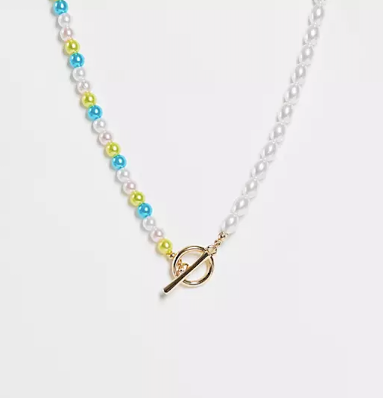 T-bar Split Beaded Necklace 1