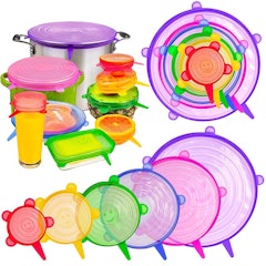 3. BelleLibre Multicoloured Silicone Stretch Lids
