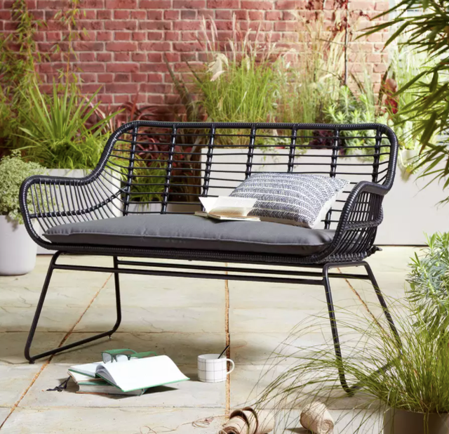 Rattan Effect Garden Bench 2
