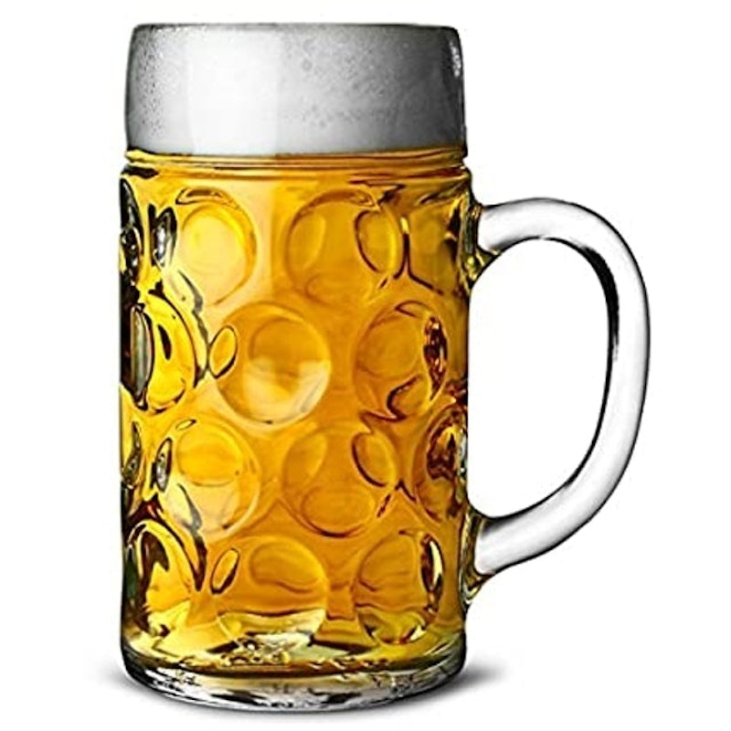 2 Pint Glass Beer Tankards 1