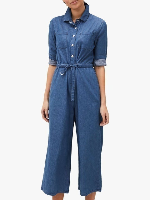 Jarah Denim Long Sleeve Button Jumpsuit 3
