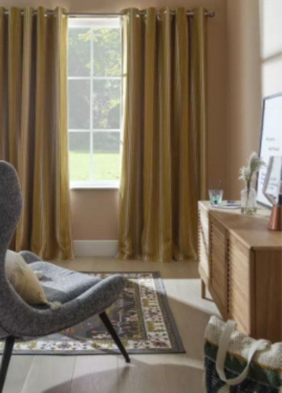 Striped Blackout Eyelet Curtains 1
