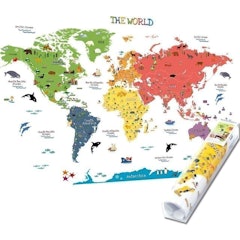 Kids Educational World Map Wall Decal