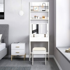 3-in-1 Ladder Desk With Flip-Top Mirror