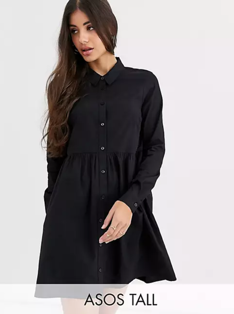 Tall Cotton Mini Shirt Dress 1