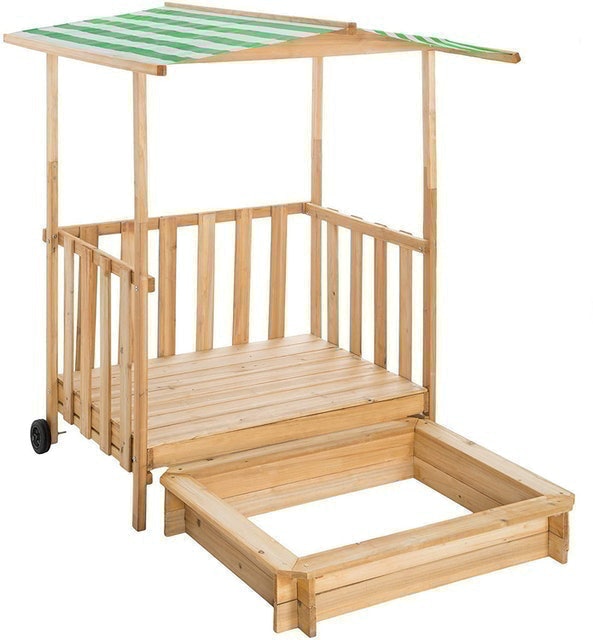 Wooden Veranda and Outdoor Sandbox 1
