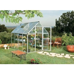 Silver 6 x 8 ft Twin-Walled Greenhouse