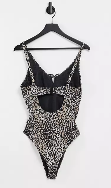 Maternity Exclusive Swimsuit With Tie Detail in Leopard Print 2