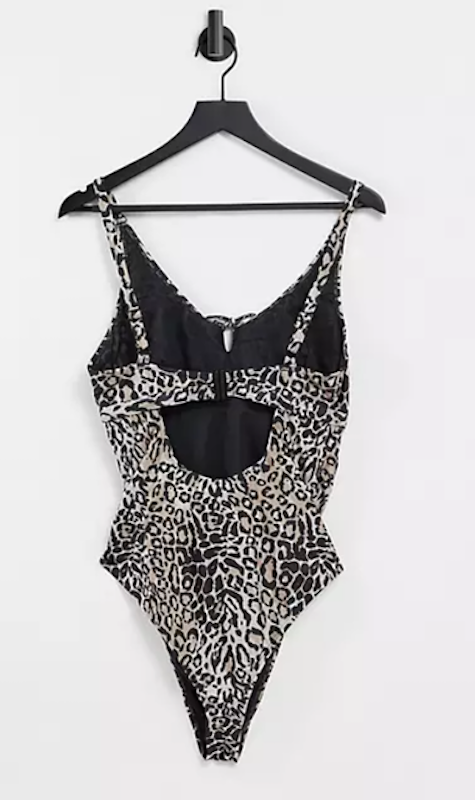 Maternity Exclusive Swimsuit With Tie Detail in Leopard Print 2