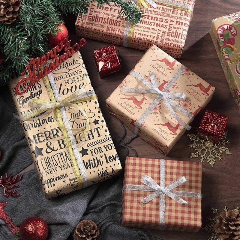 Christmas Wrapping Paper Sheets With Ribbons 2