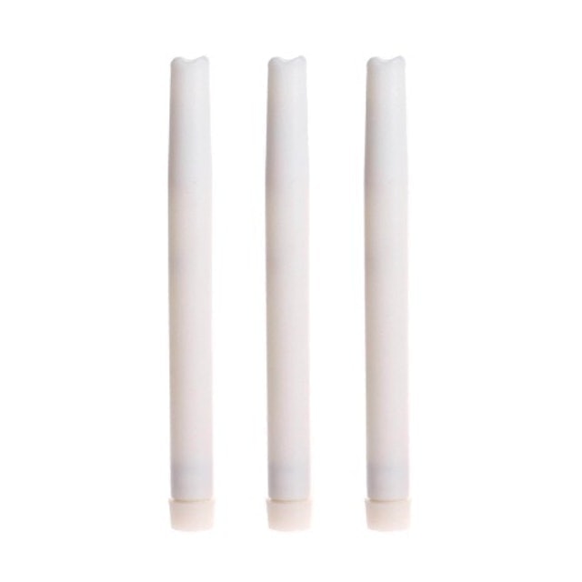 7. Simpdecor White LED Taper Candles 3 Pack 3