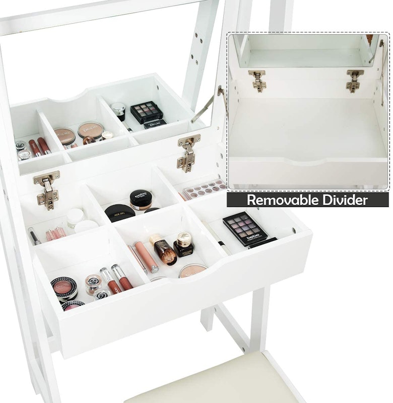 3-in-1 Ladder Desk With Flip-Top Mirror 2