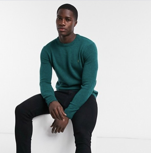 Rosecroft Wool Crew Neck Jumper - Emerald green 2