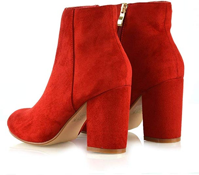 Suede Block Heel Ankle Boots  2
