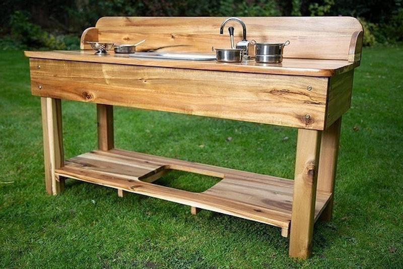 Acacia Wood Mud Table With Pump 3