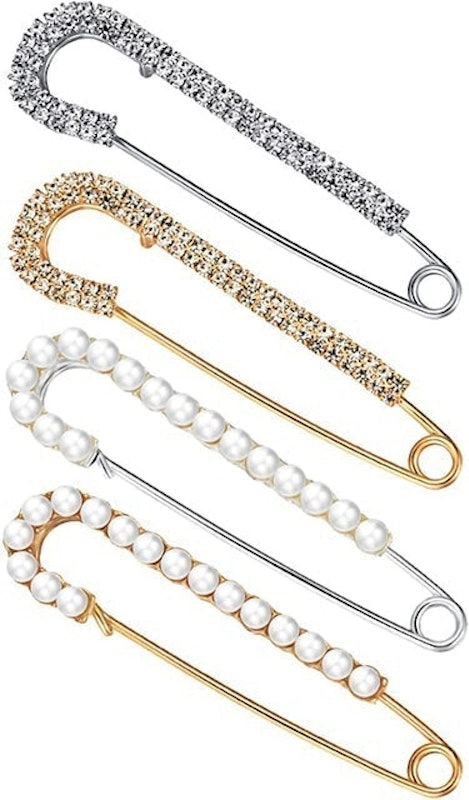 Faux Crystal and Pearl Brooches 1