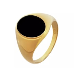 Gold Plated Agate Oval Signet Ring