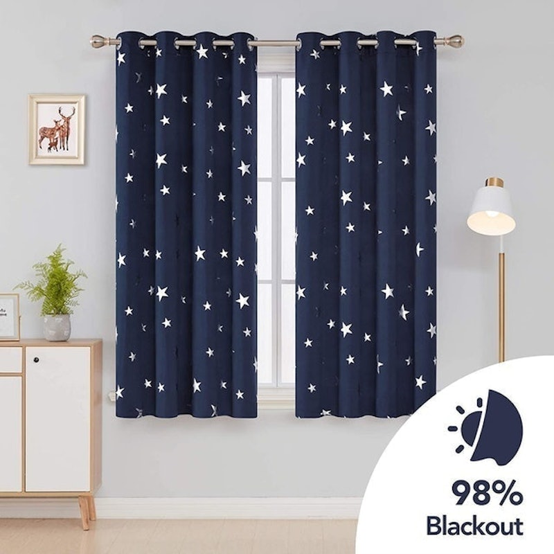 Star Foil Bedroom Curtains 1
