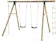 Plum Gibbon Wooden Garden Double Swing, Climbing Rope & Ladder Set 1