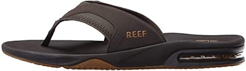 1. Reef Men’s Fanning Flip Flops, Brown Gum 1