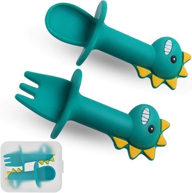Baby Self Feeding Training Spoon and Fork 1