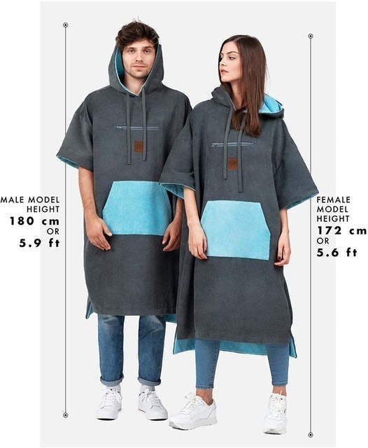 Changing Robe Towel Poncho With Zip Pocket 3