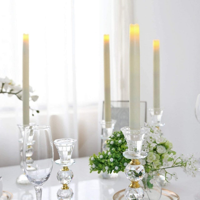 7. Simpdecor White LED Taper Candles 3 Pack 2
