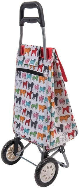 Multicoloured Pug Shopping Trolley 3