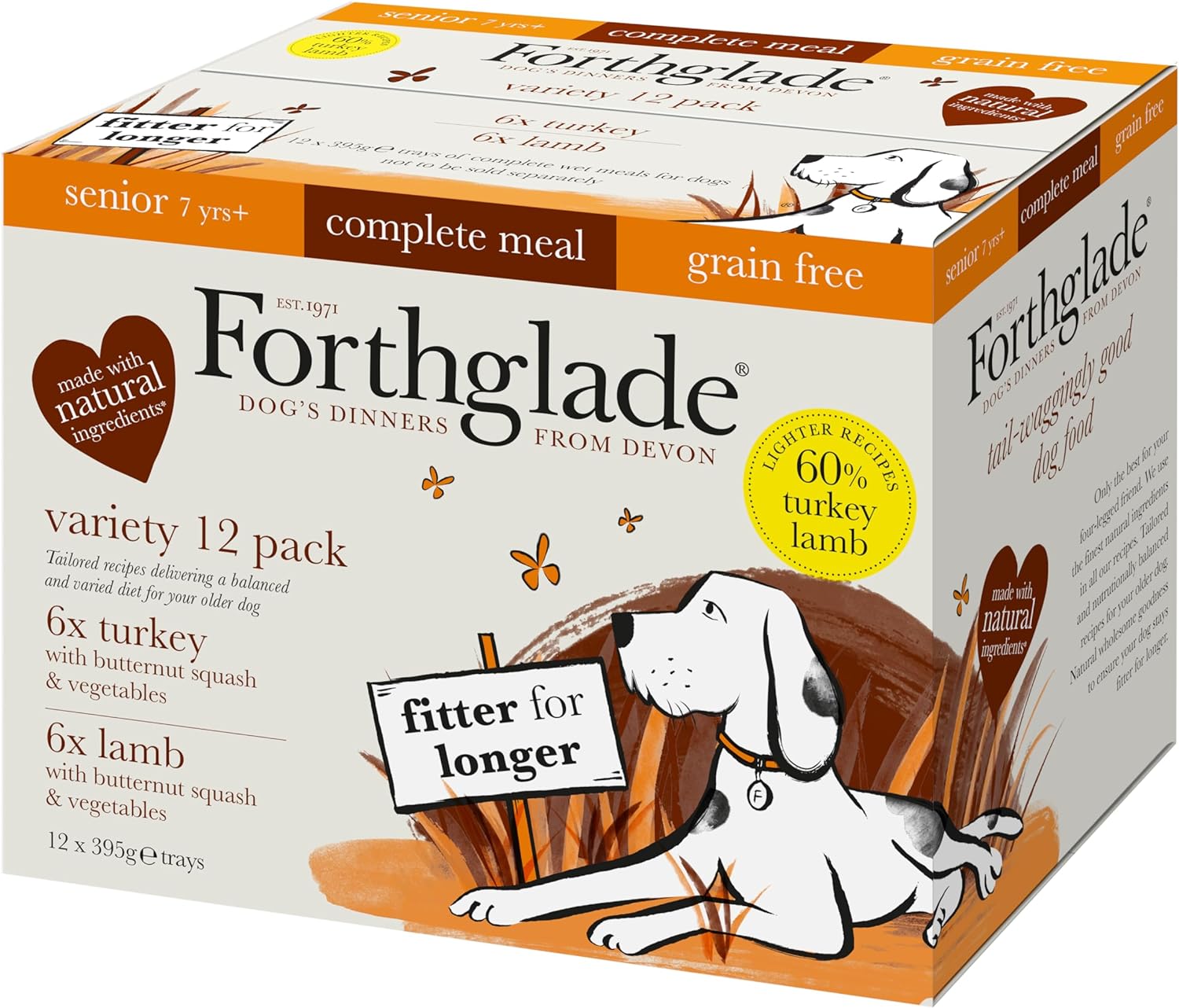 Complete Natural Wet Dog Food - Grain Free Variety Pack (12 x 395g) Trays - Turkey & Lamb with Vegetables 2