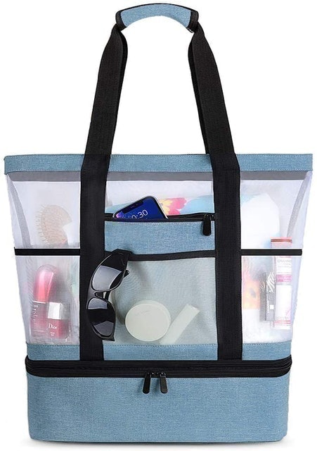 Large beach bag hot sale with compartments