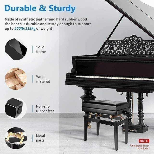 Deluxe Padded Piano Bench 4