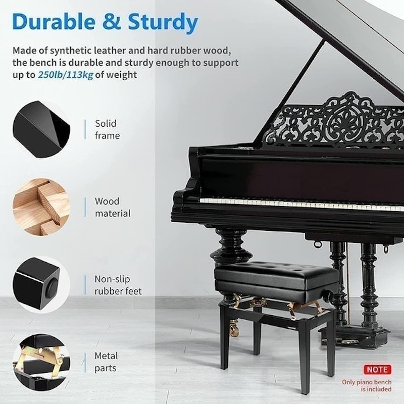 Deluxe Padded Piano Bench 4
