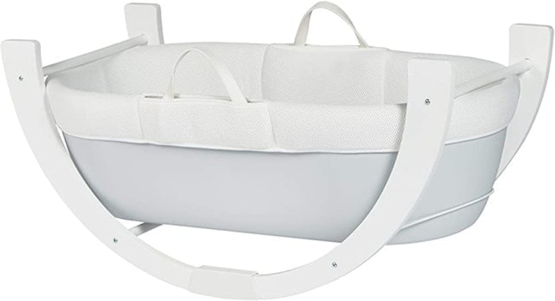 Dreami Moses Basket and Curve Rocking Stand - Pebble Grey 2