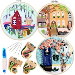 3 Pack Embroidery Starter Kit with Pattern and Instructions