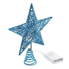 Glitter Star Tree Topper Iron Christmas Star