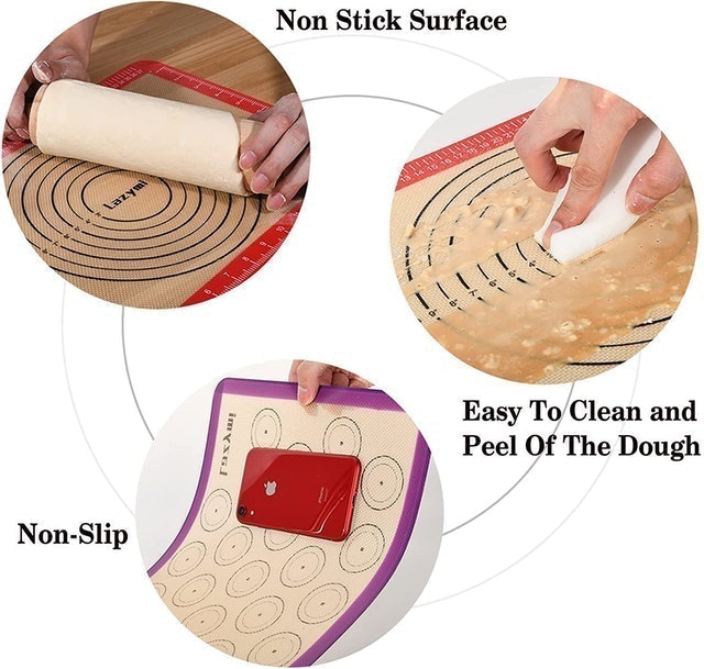Non-Stick Silicone Baking Mats Sheet with Measurement 4