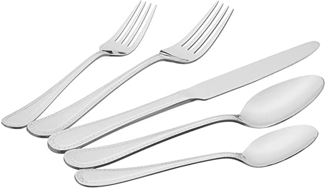20-Piece Stainless Steel Flatware Set with Pearled Edge 2