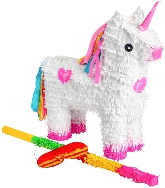 Unicorn Pinata Set With Stick and Blindfold 1