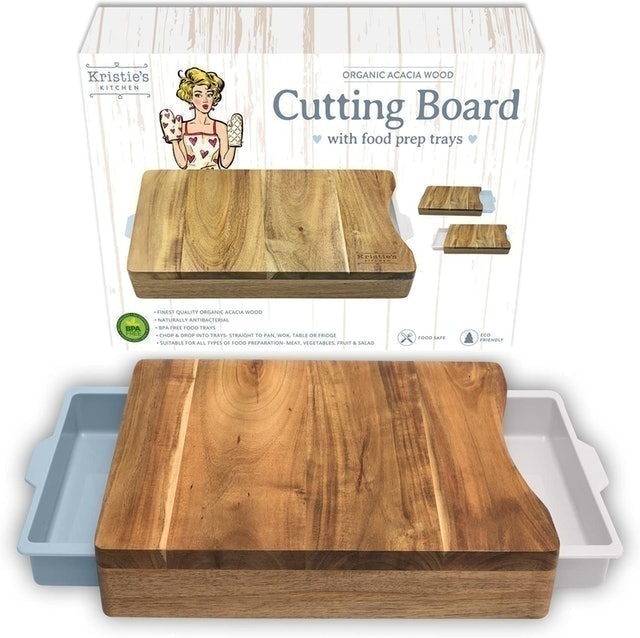 Wood Cutting Board with Storage 1
