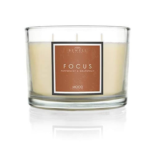 6. Bewell-Manor Beeswax Triple Wick Candle – Focus 1