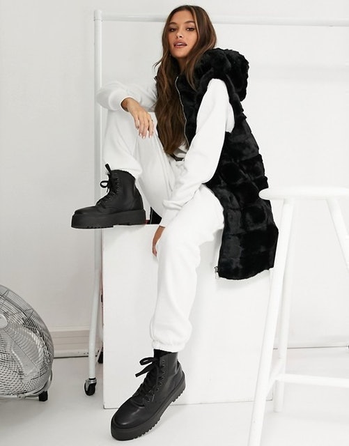 Faux Fur Hooded Zip Gilet 1