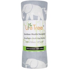 Soft Muslin Bamboo Cotton Elephant Swaddle Blanket