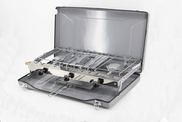 Folding Double Burner Stove and Grill 1